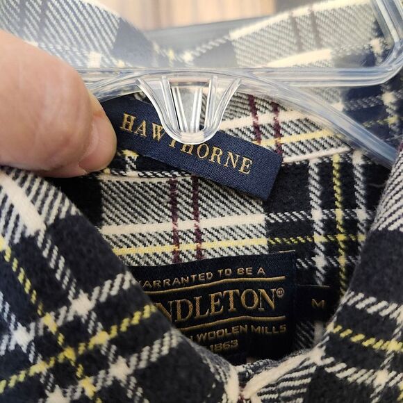 Pendleton Hawthorne flannel Macpherson dress Tartan mens button front shirt Med - Picture 8 of 11